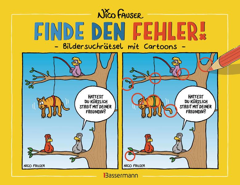 Finde den Fehler - Bildersuchrätsel mit Cartoons