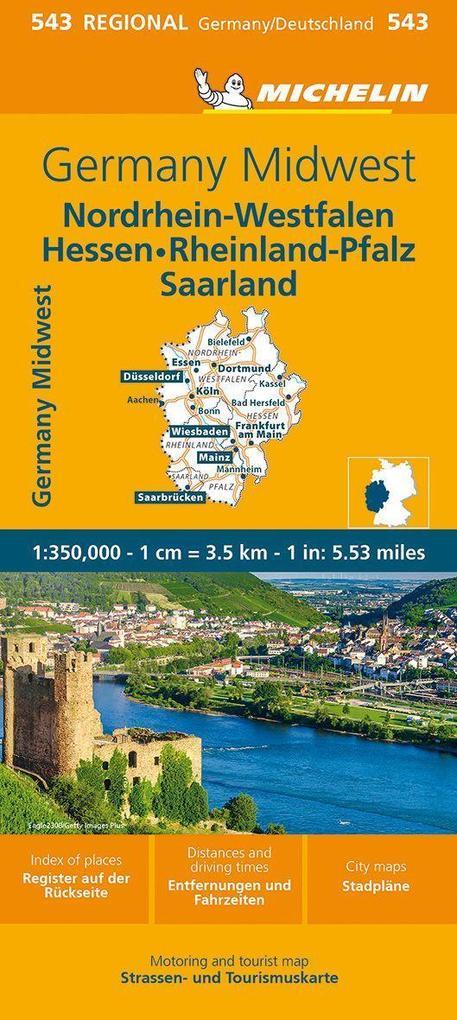 Germany Midwest - Michelin Regional Map 543 1:350 000