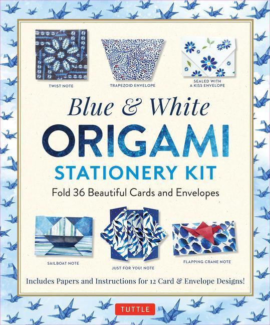 Blue & White Origami Stationery Kit