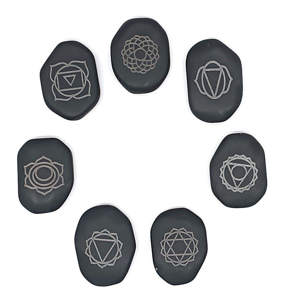 Hot Massage Stone "Chakra" graviert Set7