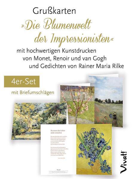 4er-Set Grußkarten »Die Blumenwelt der Impressionisten«