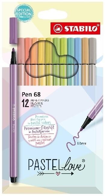 Stabilo Filzstift Pen 68 Pastellove 12er Set