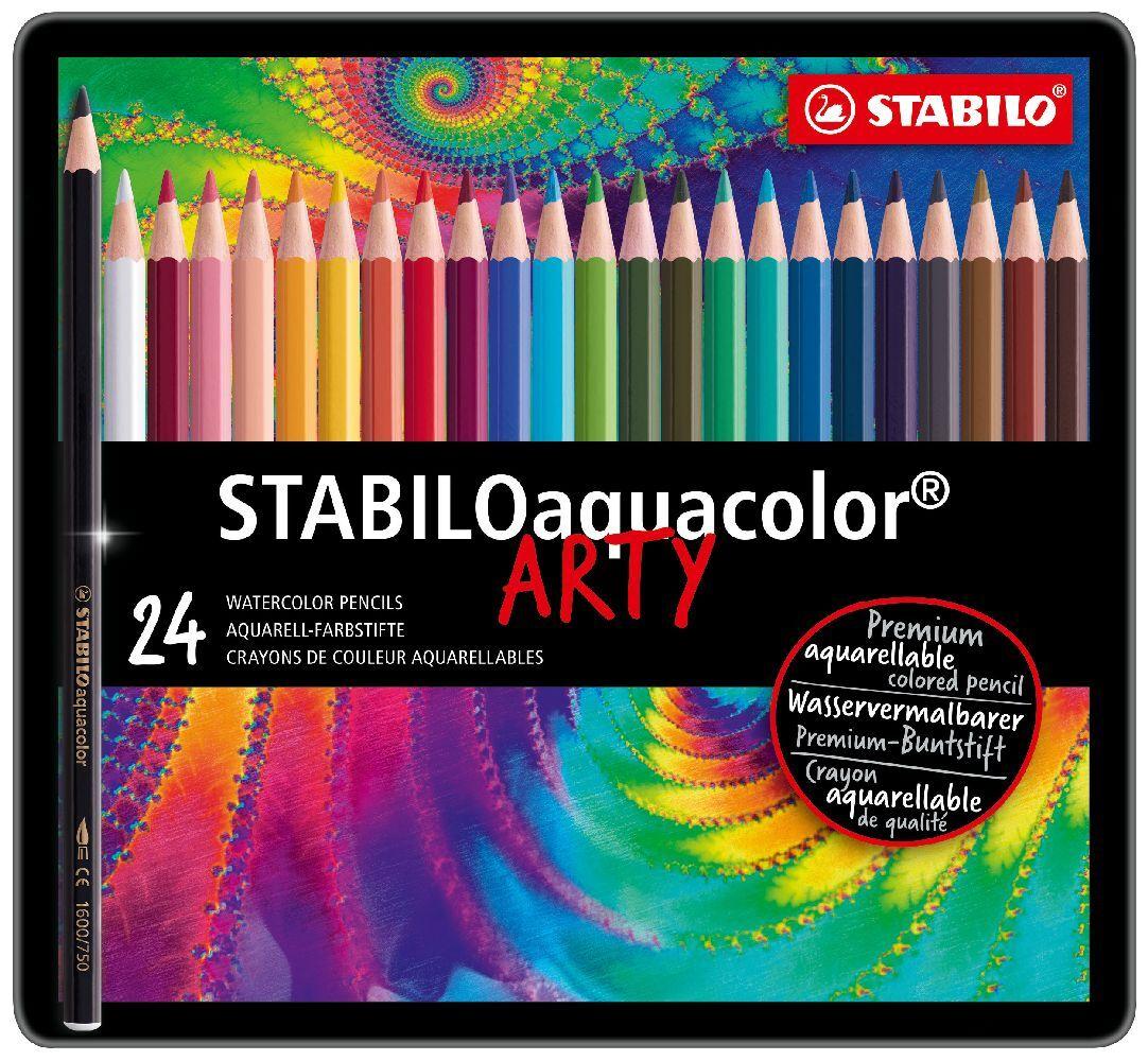 STABILO Buntstift Aquarell-Buntstift aquacolor - ARTY, 24er Metalletui