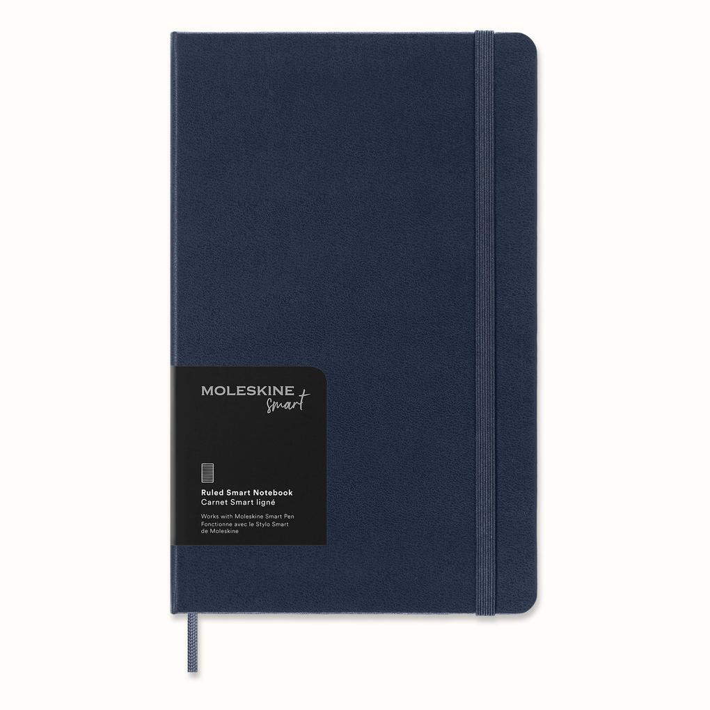 Moleskine Smart Notebook, Large, Ruled, Sapphire Blue, Hard Cover (5 x 8.25)