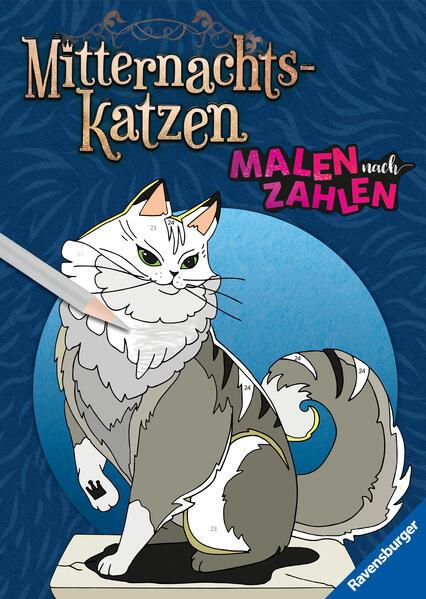 Ravensburger Malen nach Zahlen Mitternachtskatzen - 24 Motive - 24 Farben - Malbuch mit nummerierten Ausmalfeldern für fortgeschrittene Fans