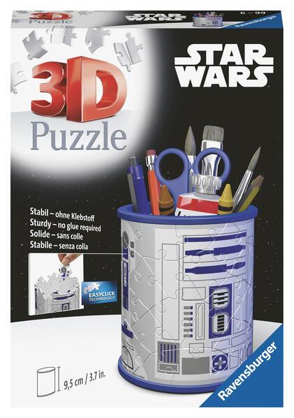 Ravensburger 3D Puzzle 11554 - Utensilo Star Wars R2D2 - Stiftehalter für Star Wars Fans ab 6 Jahren, Schreibtisch-Organizer für Erwachsene und Kinder