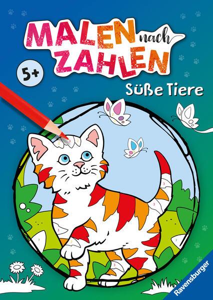 Ravensburger Malen nach Zahlen ab 5 Jahren Süße Tiere - 48 Motive - Malheft für Kinder - Nummerierte Ausmalfelder