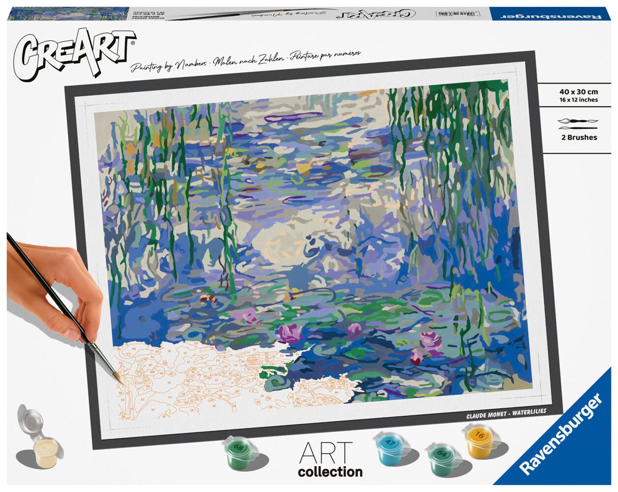 Ravensburger CreArt - Malen nach Zahlen 23651 - ART Collection: Waterlilies (Monet) - ab 14 Jahren
