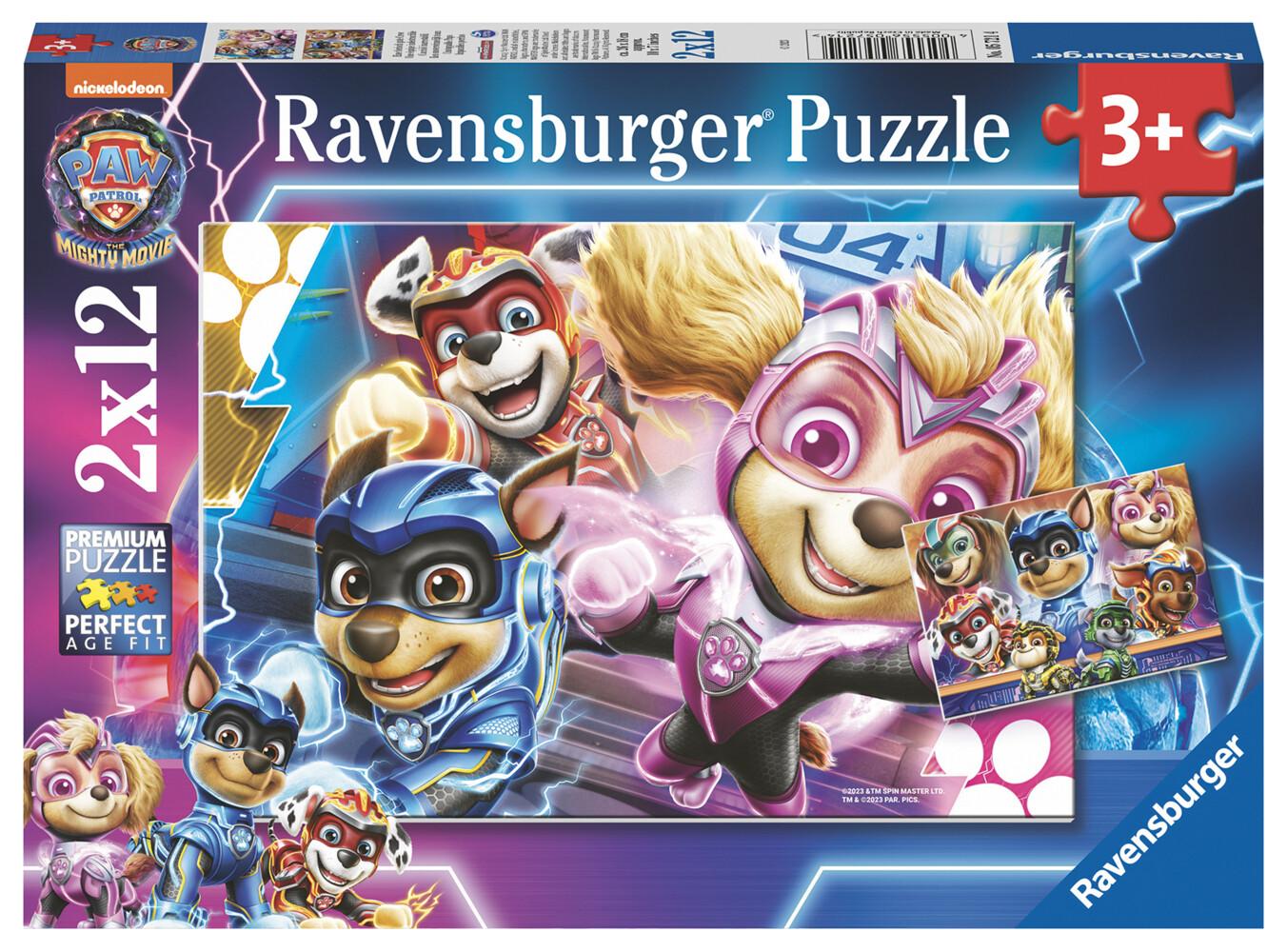 Ravensburger Kinderpuzzle 05721 - PAW Patrol: The Mighty Movie - 2x12 Teile Paw Patrol Puzzle für Kinder ab 3 Jahren