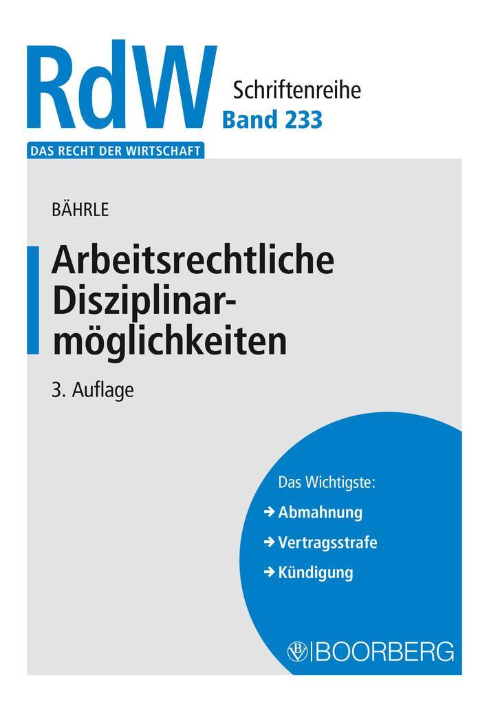 Arbeitsrechtliche Disziplinarmöglichkeiten