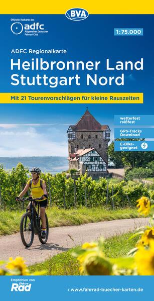 ADFC-Regionalkarte Heilbronner Land - Stuttgart Nord 1:75.000, reiß- und wetterfest, mit kostenlosem GPS-Download der Touren via BVA-website oder Karten-App