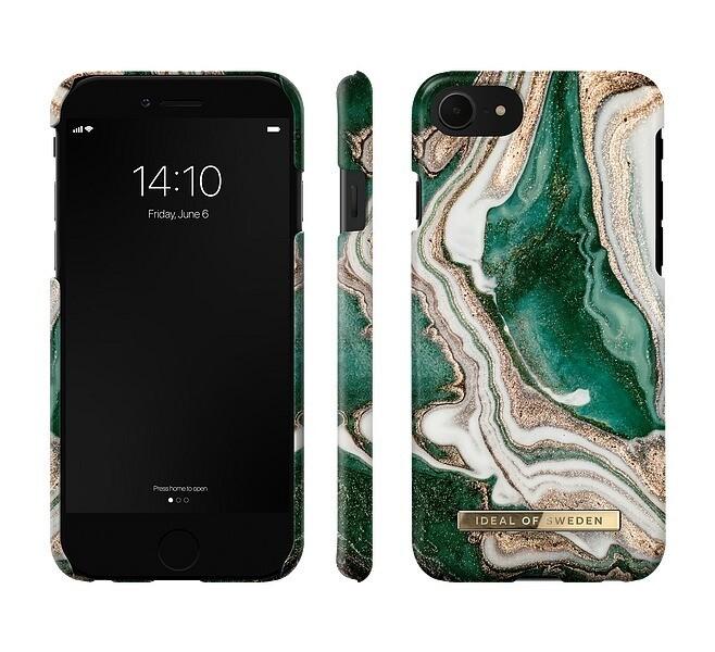 IDEAL OF SWEDEN iPhone 6/6S/7/8/SE2/SE3 Fashion Case Golden Jade Marble