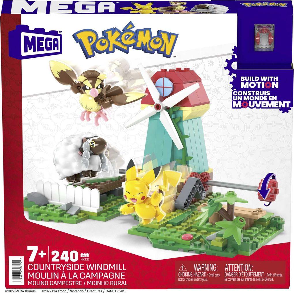 Mega Bloks - Pokémon Windmühlen-Farm mit Pickachu, Konstruktions-Spielzeug mit Figuren