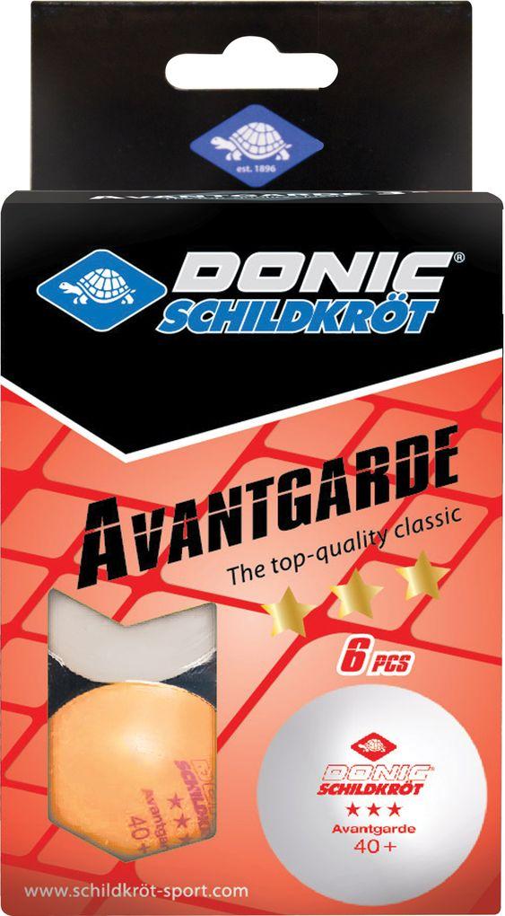 Donic-Schildkröt - Tischtennisball 3-Stern Avantgarde, Poly 40+ Qualität, 6 Stk. im Blister, 3x weiß