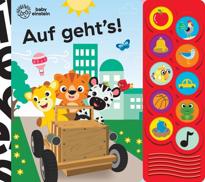 Baby Einstein - Auf geht's! - Interaktives Pappbilderbuch mit 10 lustigen Geräuschen für Kinder ab 1