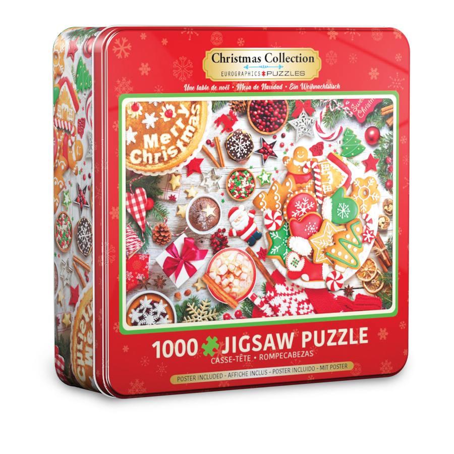 Eurographics 8051-5623 - Weihnachtstisch Puzzledose, 1.000 Blech Puzzle