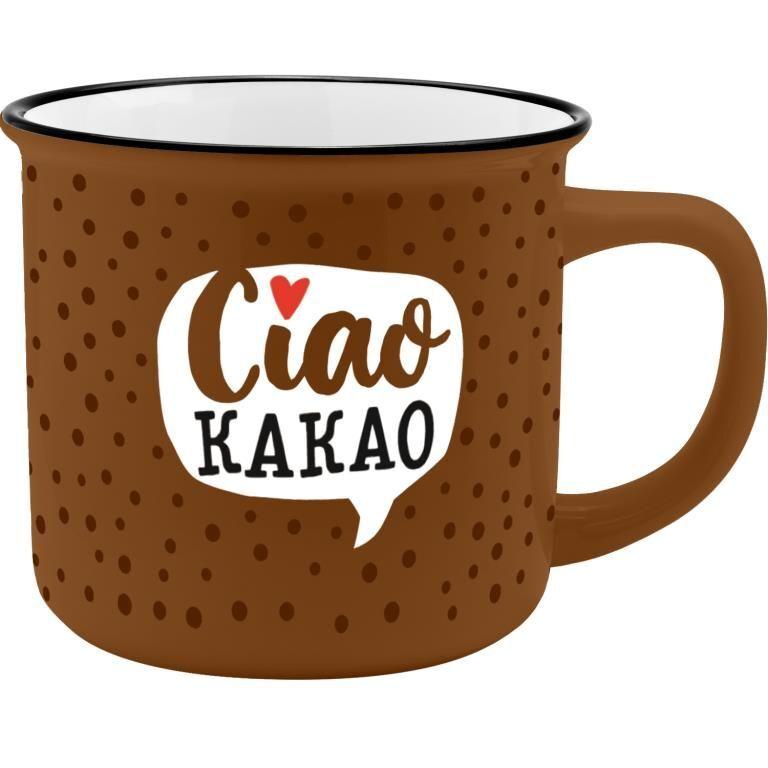 Becher in Emaille-Optik "Ciao Kakao"