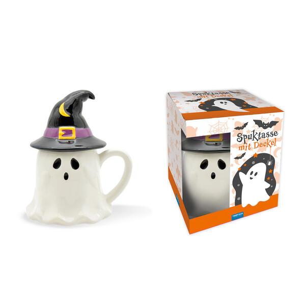 Trötsch Spuktasse mit Deckel Gespenst Keramiktasse Halloween