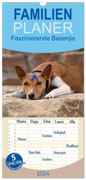 Familienplaner 2024 - Faszinierende Basenjis mit 5 Spalten (Wandkalender, 21 x 45 cm) CALVENDO