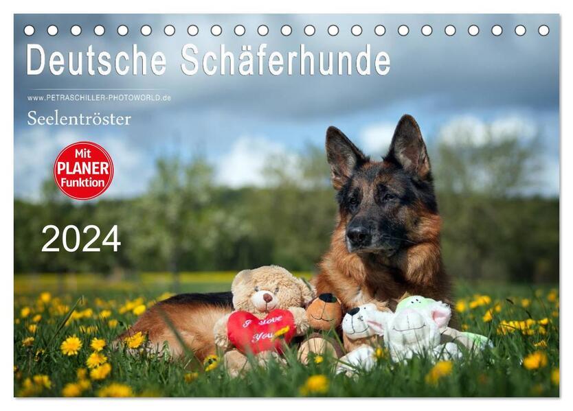 Deutsche Schäferhunde Seelentröster (Tischkalender 2024 DIN A5 quer), CALVENDO Monatskalender