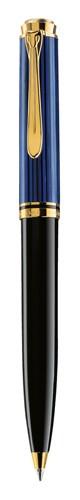 Pelikan Kugelschreiber Souverän® K605, 24-Karat vergoldete Zierelemente, Drehmechanik, Schwarz-Blau