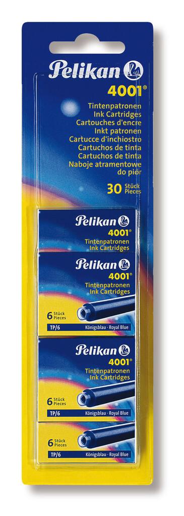 Pelikan Tintenpatronen 4001® mit 5 x 6er Set Standard-Patronen, Königsblau