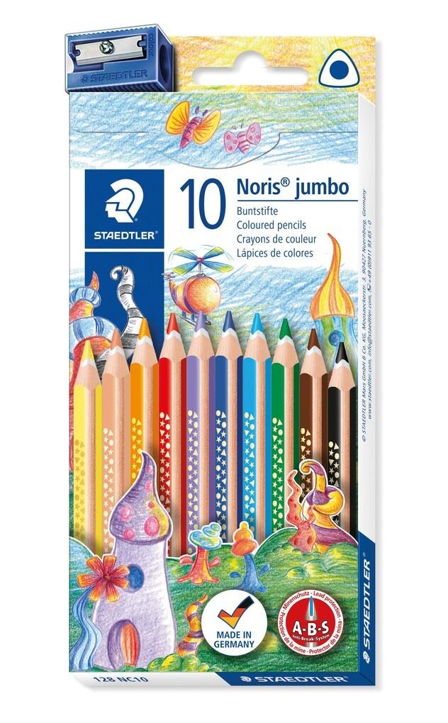 STAEDTLER Buntstifte Noris jumbo 10er Set + Spitzer