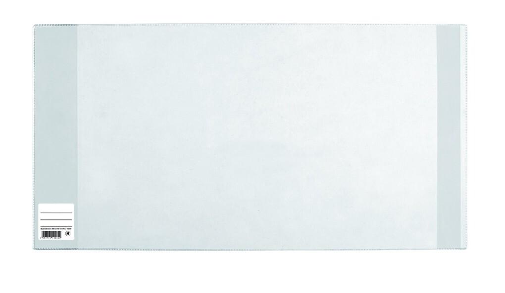 Herma 14270 - Buchumschlag Basic, Größe 270 x 540 mm, Kunststoff transparent, blauer Rand, 1 Buchschoner für Schulbücher