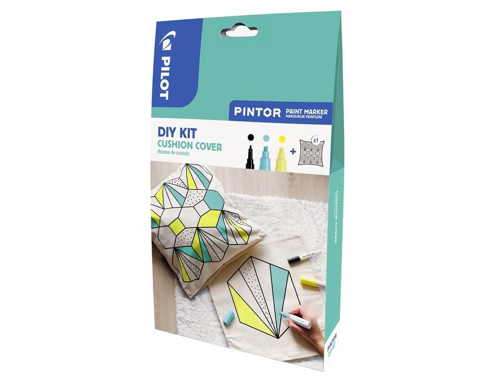 Pilot Kreativmarker PINTOR 3er DIY-Set + Kissenbezug