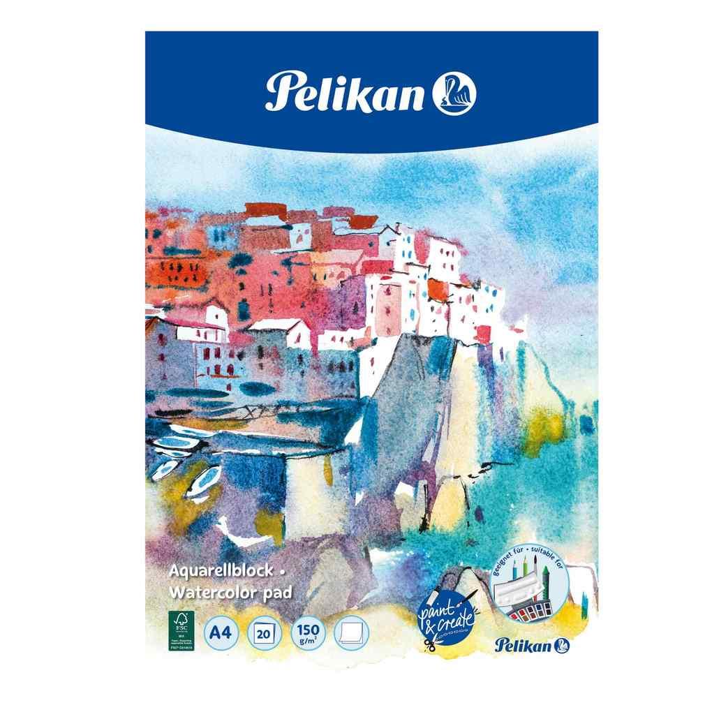 Pelikan Zeichenblock 150g/m² Aquarellblock DIN A4, 20 Blatt