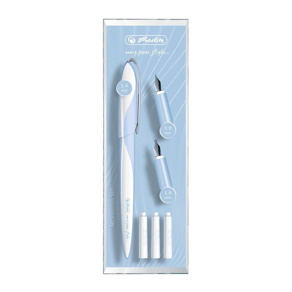 Herlitz Nicewriter Set my.pen, Kalligrafie-Füllhalter: Light Blue