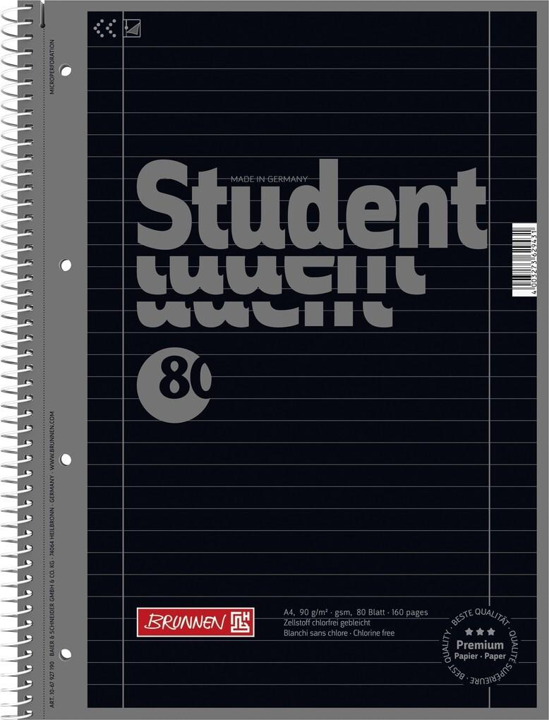 Brunnen Collegeblock Premium Student A4 liniert Lineatur 27 onyx