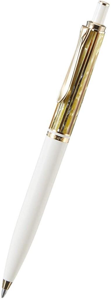 Pelikan Kugelschreiber Souverän® K400, 24-Karat vergoldete Zierelemente, Druckmechanik, Schildpatt-Weiß