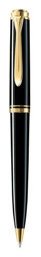 Pelikan Kugelschreiber Souverän® K600, Edelharz, 24-Karat vergoldete Zierelemente, Drehmechanik, Schwarz