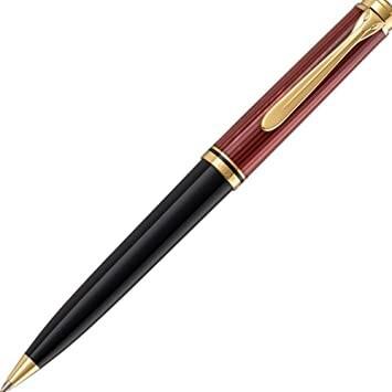 Pelikan Kugelschreiber Souverän® K600, 24-Karat vergoldete Zierelemente, Drehmechanik, Schwarz-Rot