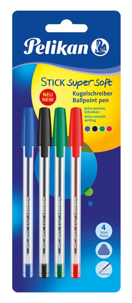 Pelikan Kugelschreiber Stick super soft, 4er Set