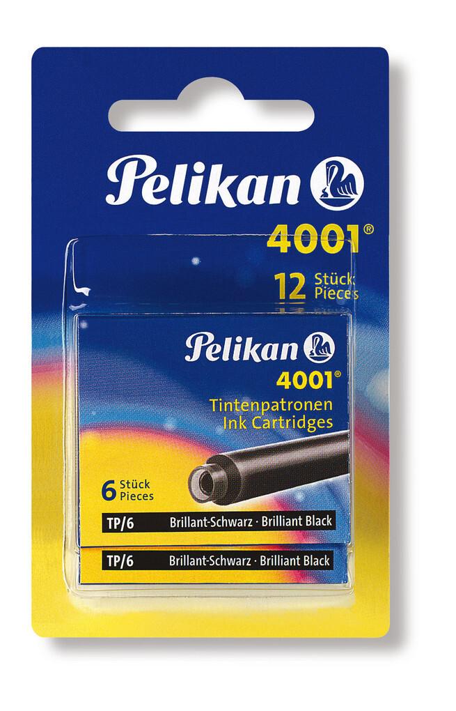 Pelikan Tintenpatronen 4001® mit 2 x 6er Set Standard-Patronen, Brillant-Schwarz