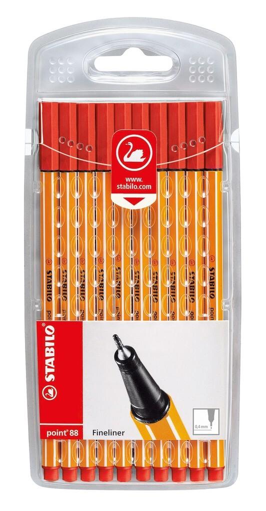 STABILO Fineliner point 88 rot 10er Set