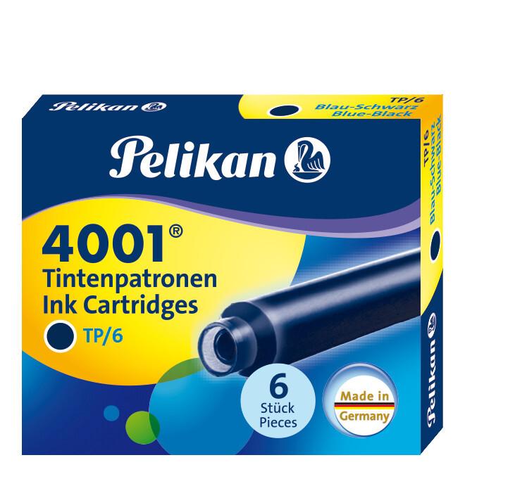 Pelikan Tintenpatronen 4001® 6er Set Standard-Patronen, Blau-Schwarz