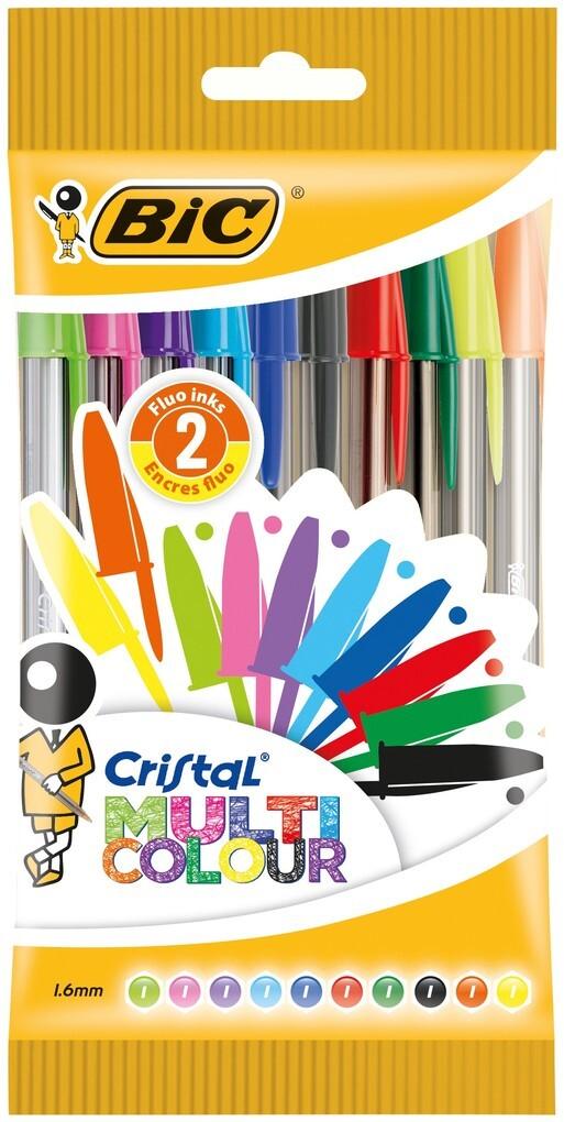 BIC Kugelschreiber Cristal Multicolor 0.6mm sortiert, 10er Set