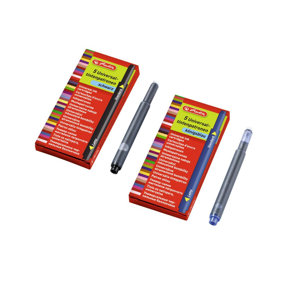 Herlitz Universal Tintenpatronen, 2 x 5er Set Königsblau