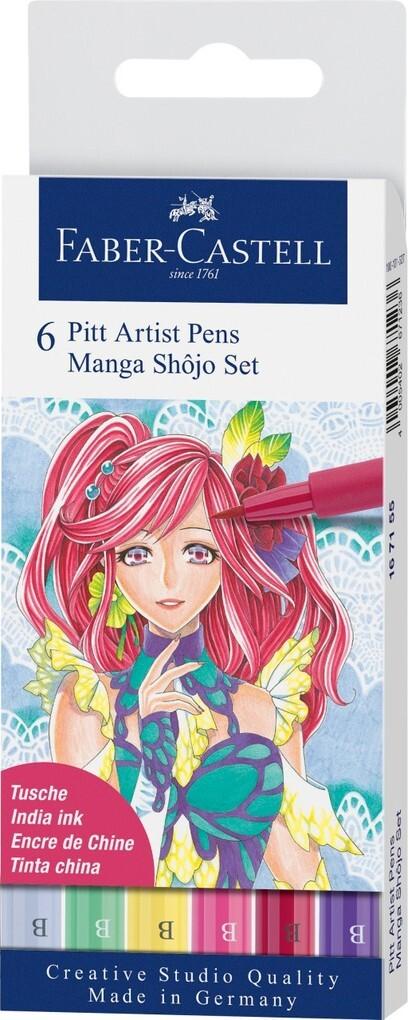 Faber-Castell Tuschestifte Pitt Artist Pens, 6er Set Manga Shojo