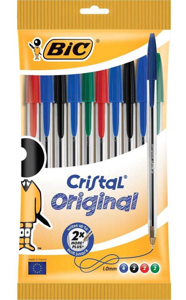 BIC Kugelschreiber Cristal Original 0.4mm farbig, 10er Set