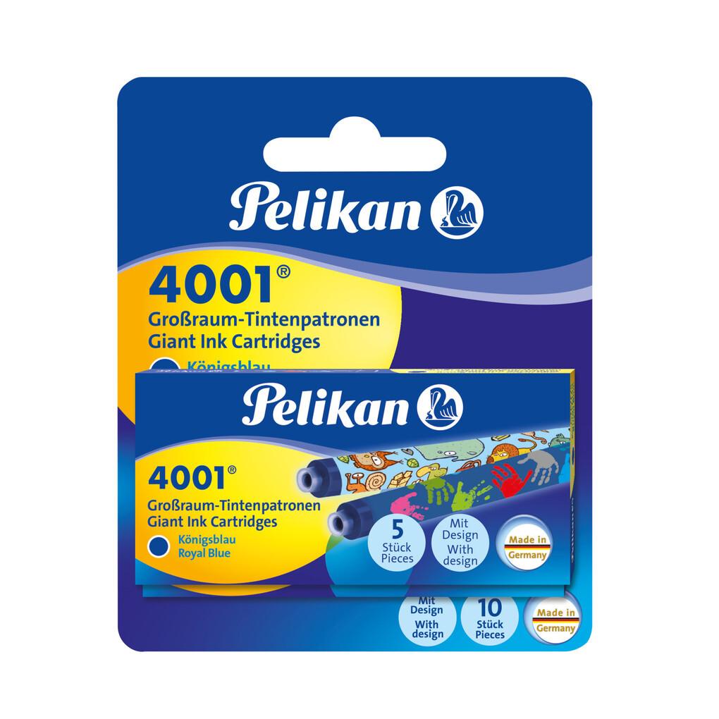 Pelikan Tintenpatronen 4001® 2 x 5er Set Patronen mit bunt bedruckten Großraum-Patronen, Königsblau