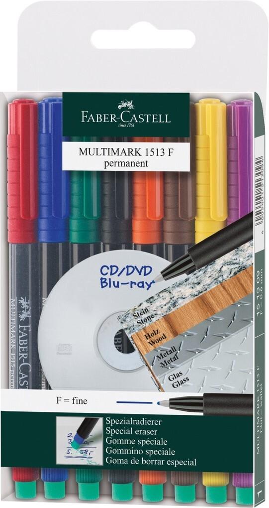 Faber-Castell Marker MULTIMARK 1513 F permanent, 8er Set