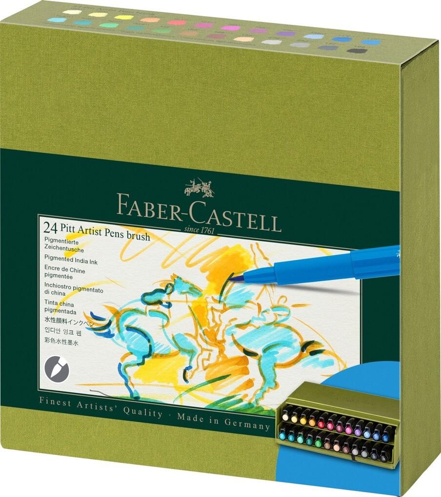 Faber-Castell Tuschestift Pitt Artist Pen B, 24er Atelierbox