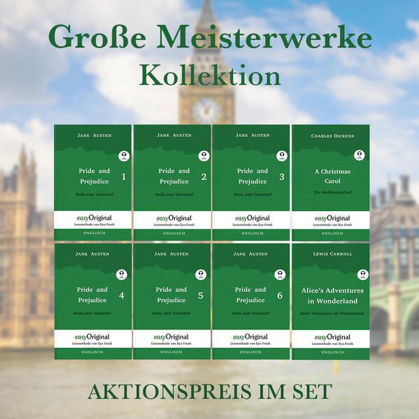 Große Meisterwerke Kollektion Hardcover (Bücher +8 MP3 Audio-CDs) - Lesemethode von Ilya Frank - Zweisprachige Ausgabe Englisch-Deutsch (mit kostenlosem Audio-Download-Link)