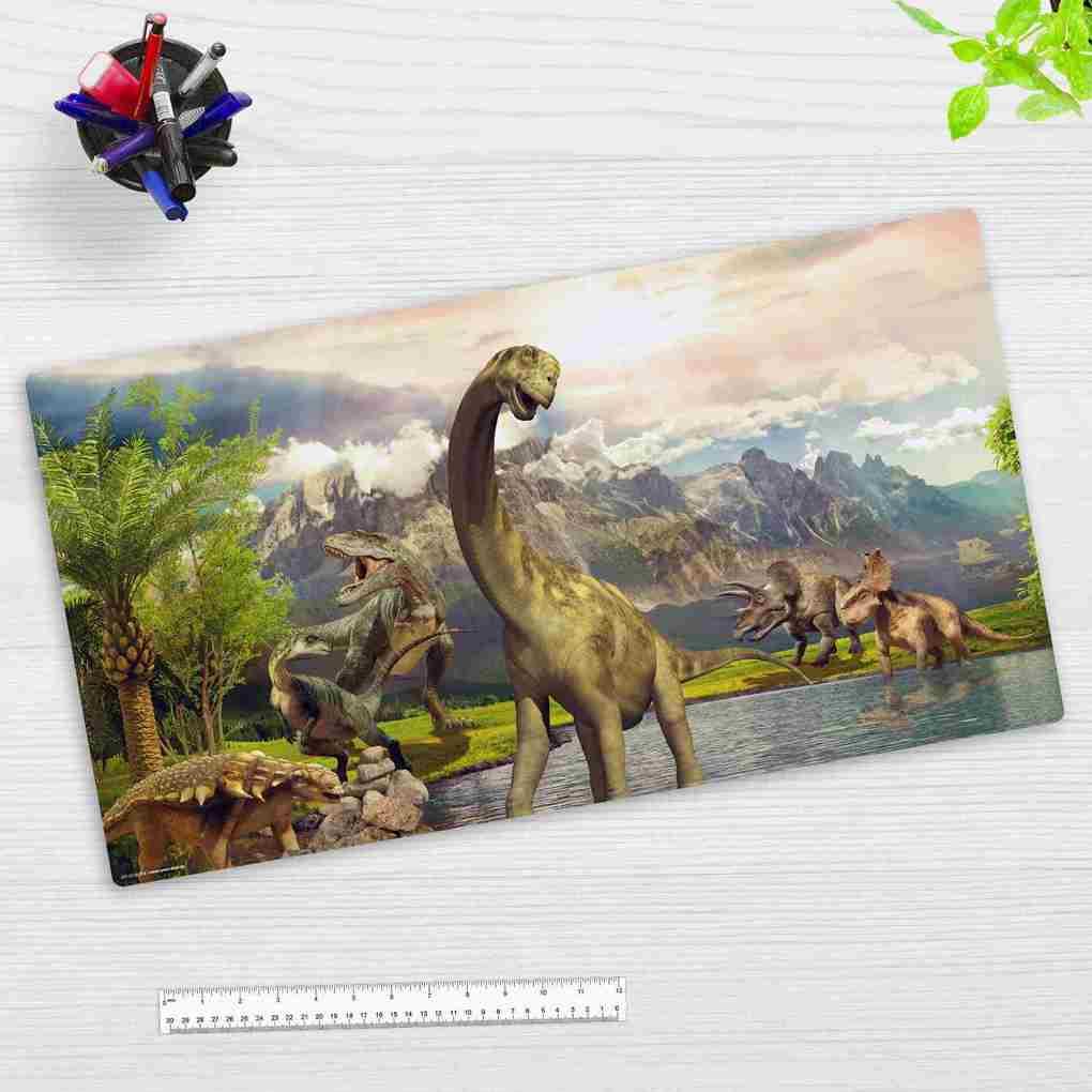 Cover-your-desk Schreibtischunterlage für Kinder und Erwachsene Dinosaurier, aus hochwertigem Vinyl , 74 x 40 cm