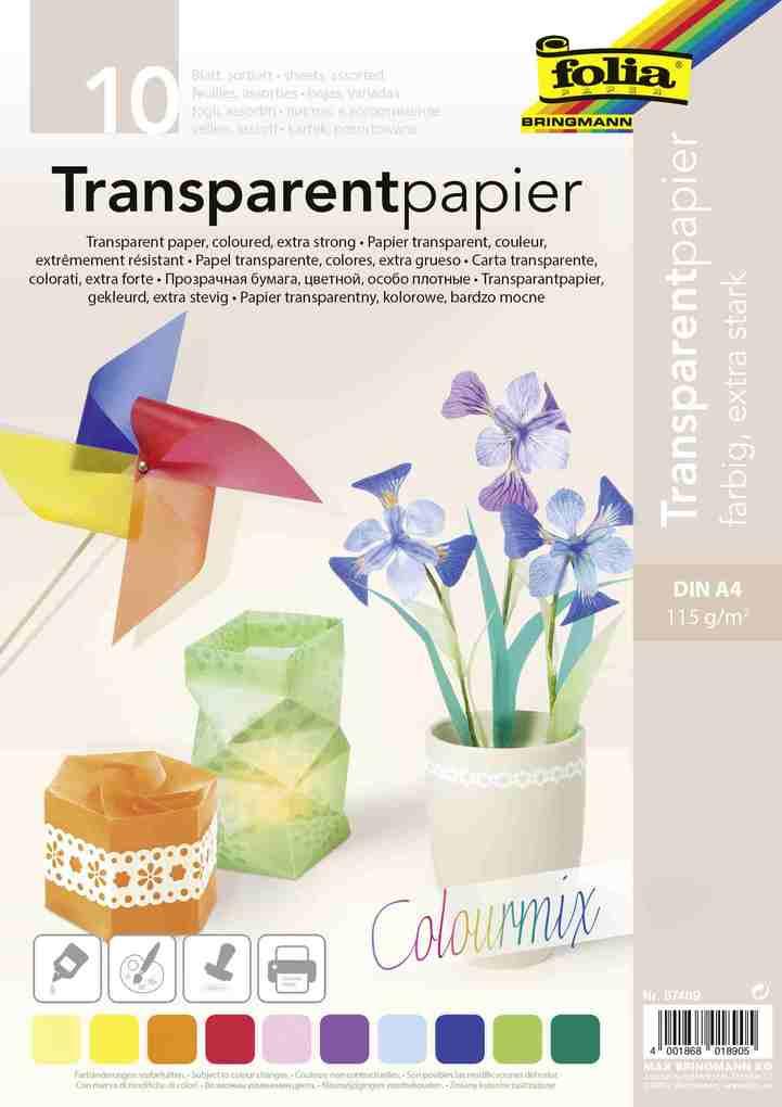 Folia Transparentpapier 115g/m², DIN A4, 10 Blatt, 10-farbig COLOURMIX