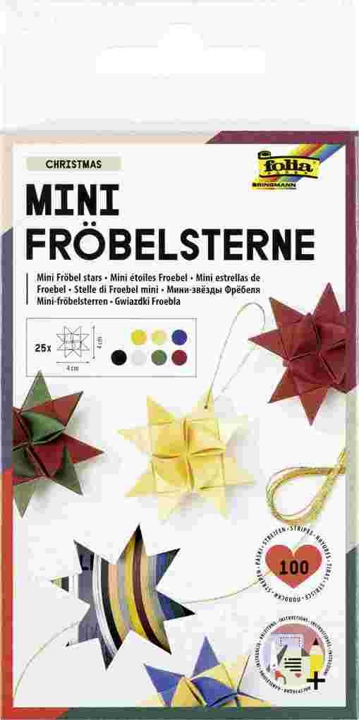 Folia Mini Fröbelsterne CHRISTMAS, 100 Papierstreifen in 1x35cm